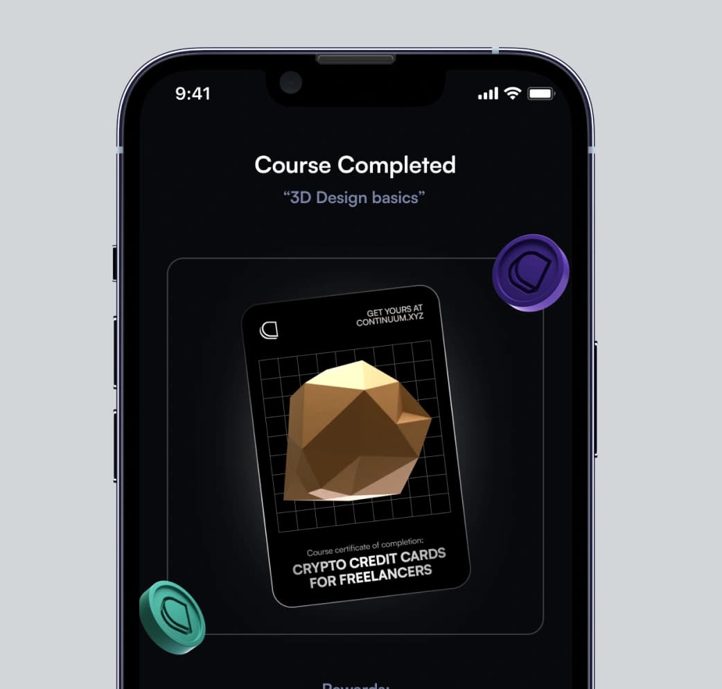 Learn to Earn Crypto Social App — Crypto, SaaS UI/UX design by Sollas (screen 2)